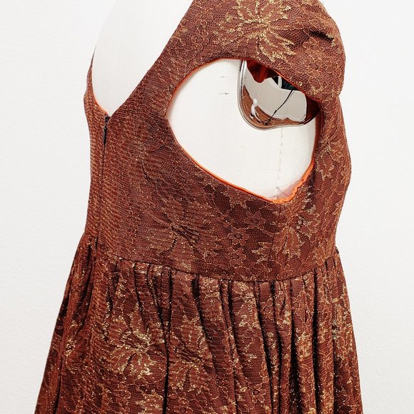 LA Designer Merlin Castell Evening cocktail Dress Baby Doll cut Sz Small - Picture 6 of 8